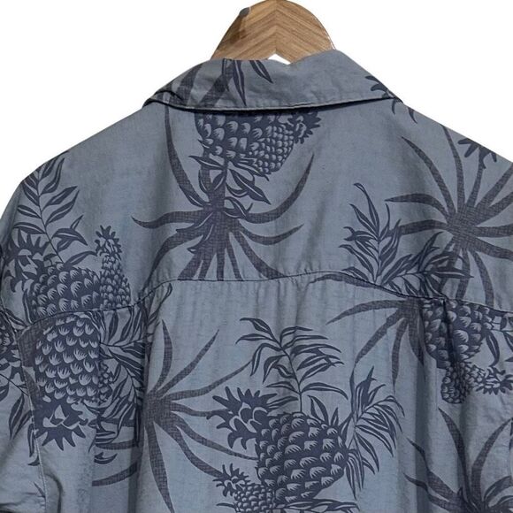 South Bay Outfitters Hawaiian Button-up Shirt Men's 2XL Gray Pineapple Print - Picture 10 of 14